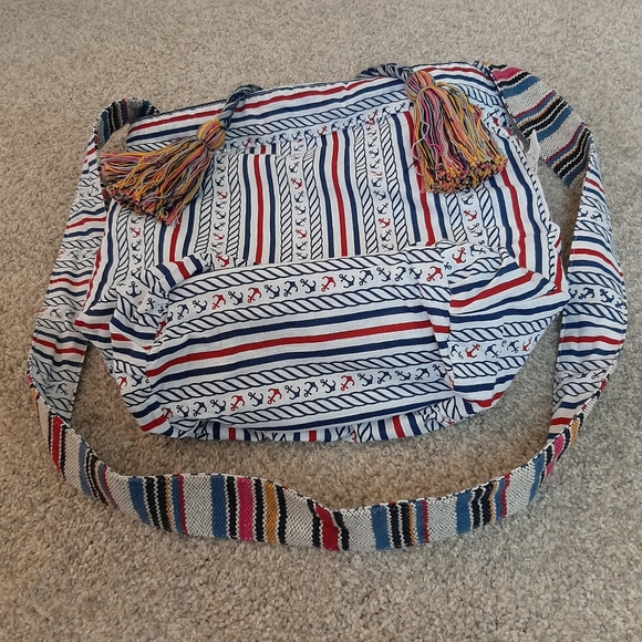 BOHO BAG Sling Market Crossbody Beach Shopping Tassles Bookbag Purse Travel Bag - Picture 9 of 12